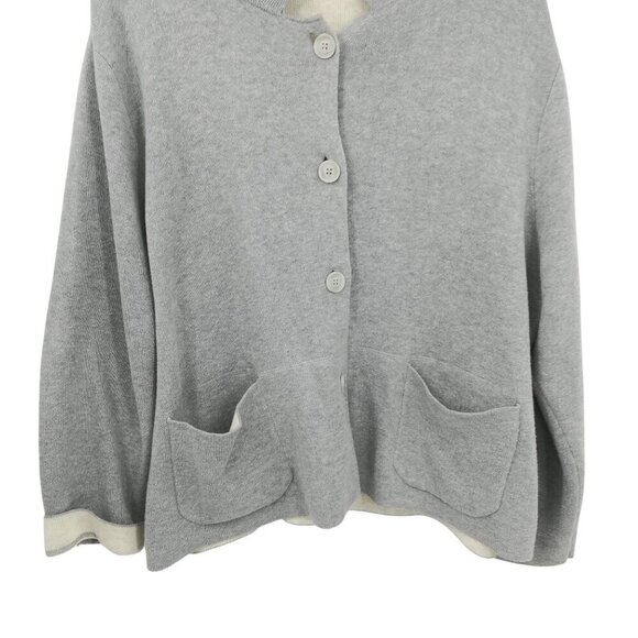 Poetry Gray Double Knit Cardigan Sweater Size 18 Knit Lagenlook Long Sleeve - Picture 7 of 11